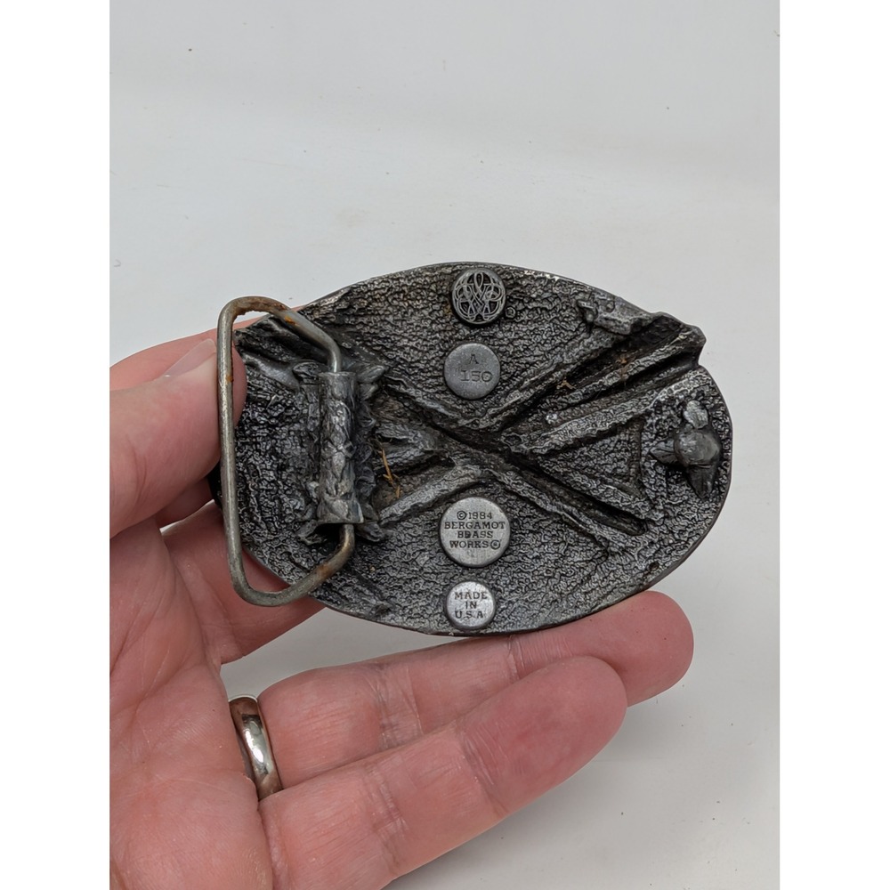 Vintage 1984 Bergamot Brass Works Darts Dartboard Belt Buckle Made in USA A150 - Picture 3 of 8